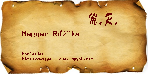 Magyar Réka névjegykártya